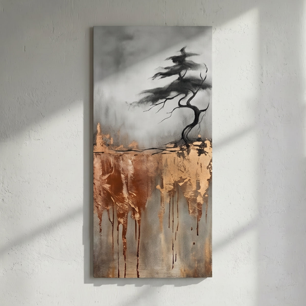 Wind Tree Copper Drip Painting
