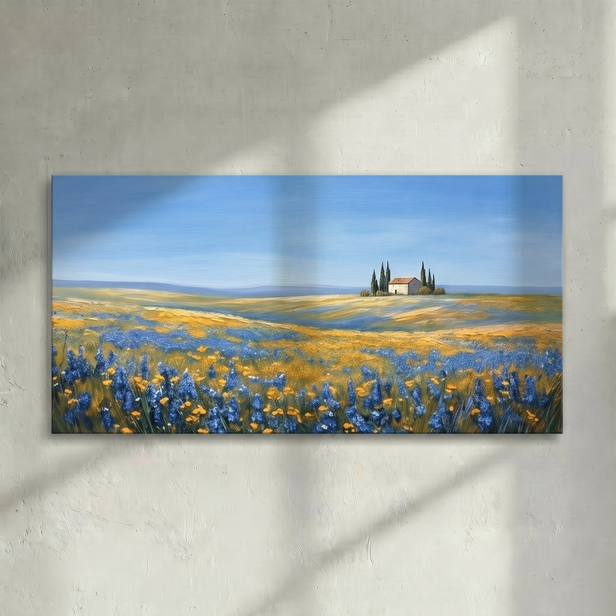 Tuscany Wildflower Blue Yellow Painting