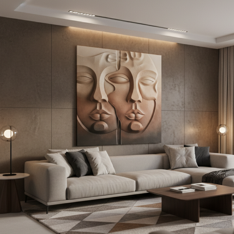 Abstract Dual Face 3D Sculptural Wall Art (3D)