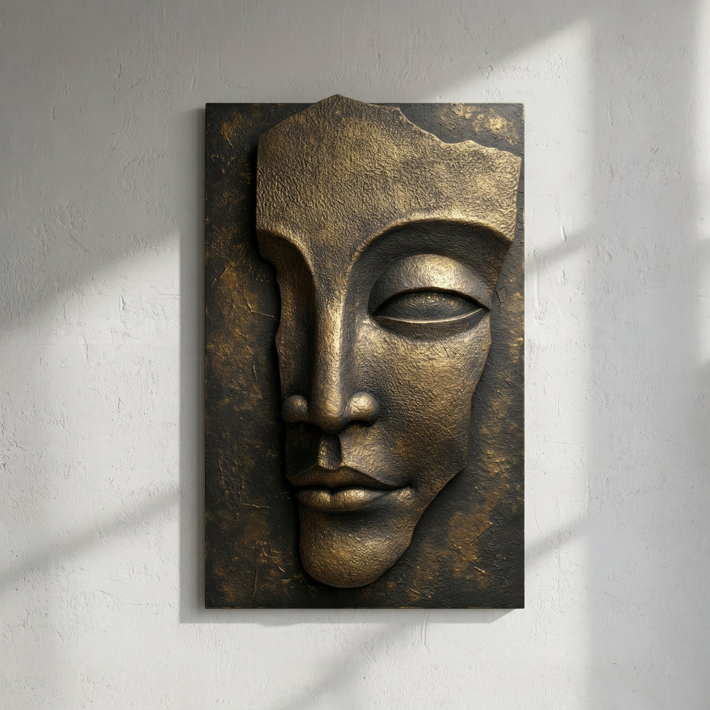 Metallic Face Textured 3D Wall Art