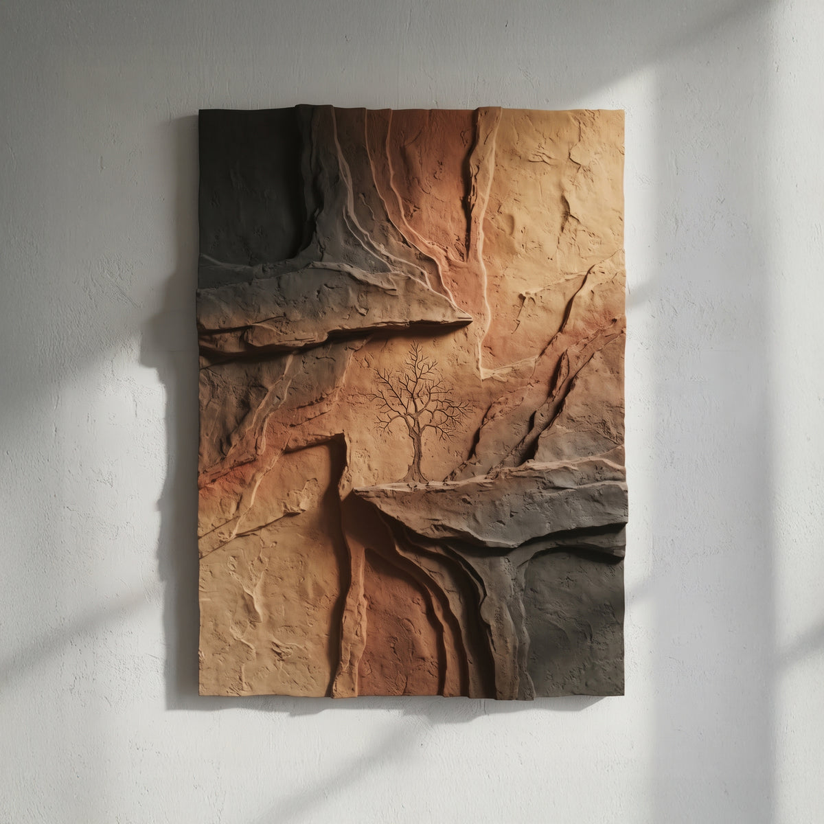 Earthy Textured Landscape Abstract 3D Wall Art
