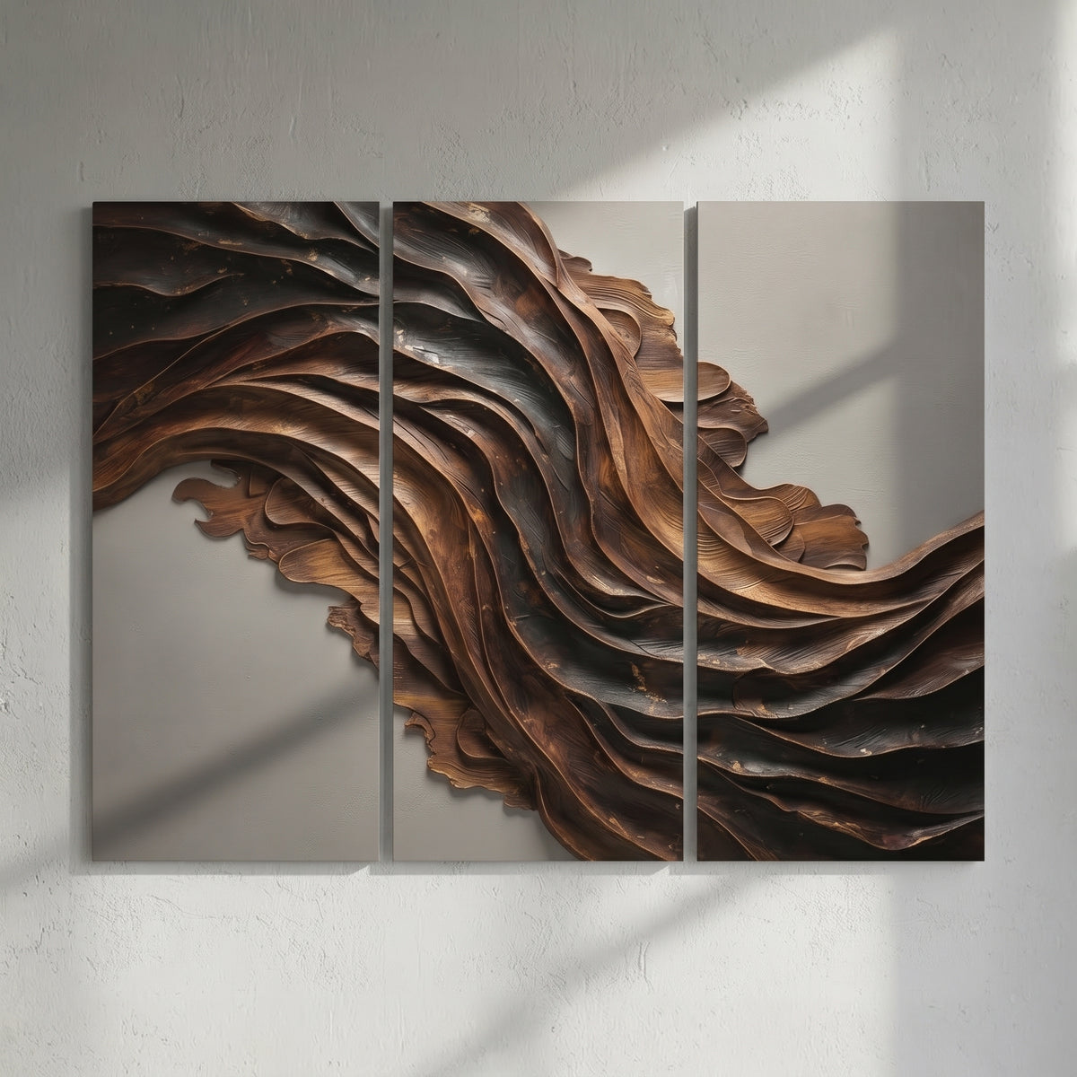 Wave Pattern Wooden 3D Wall Art