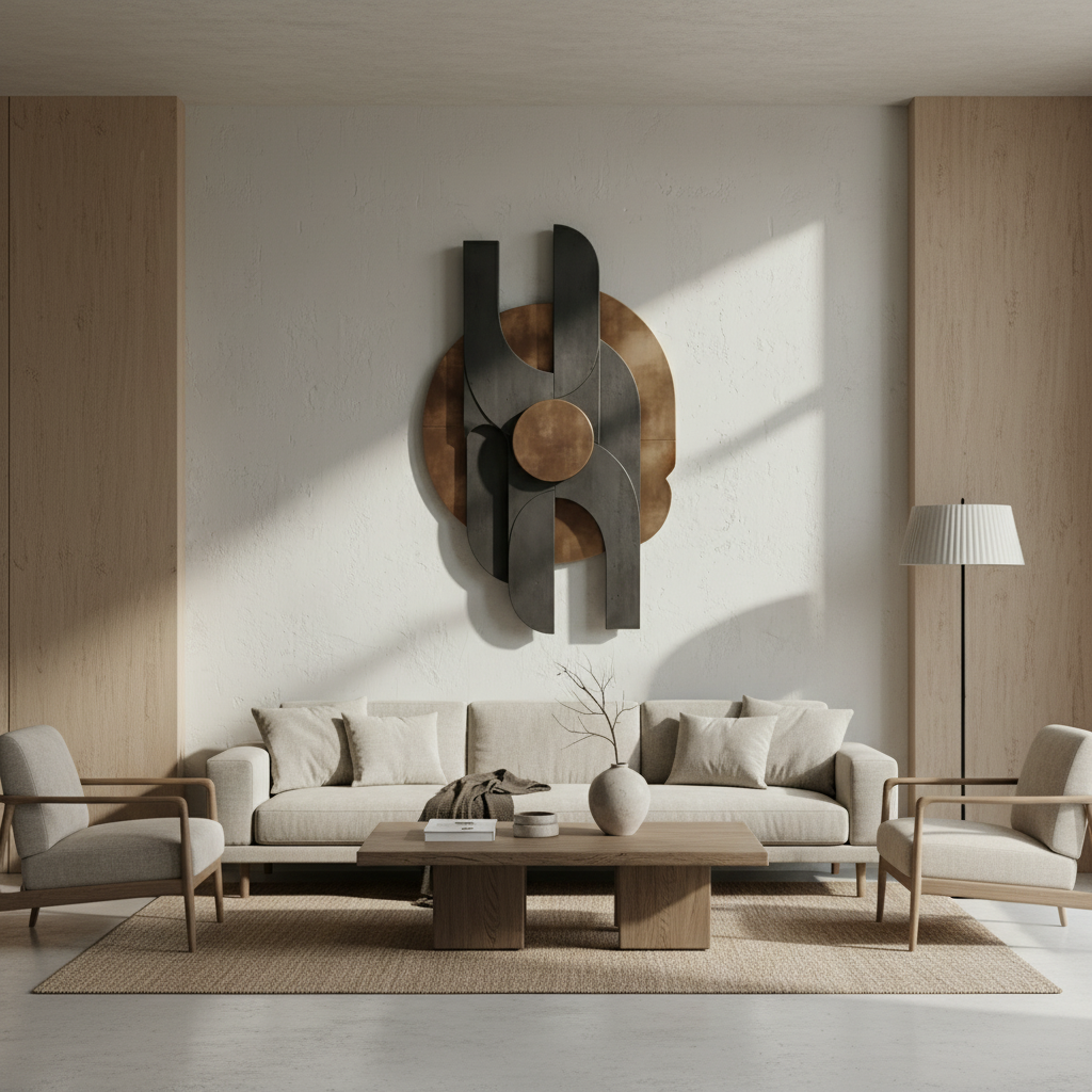 Black & Bronze Circular Arch 3D Wall Art