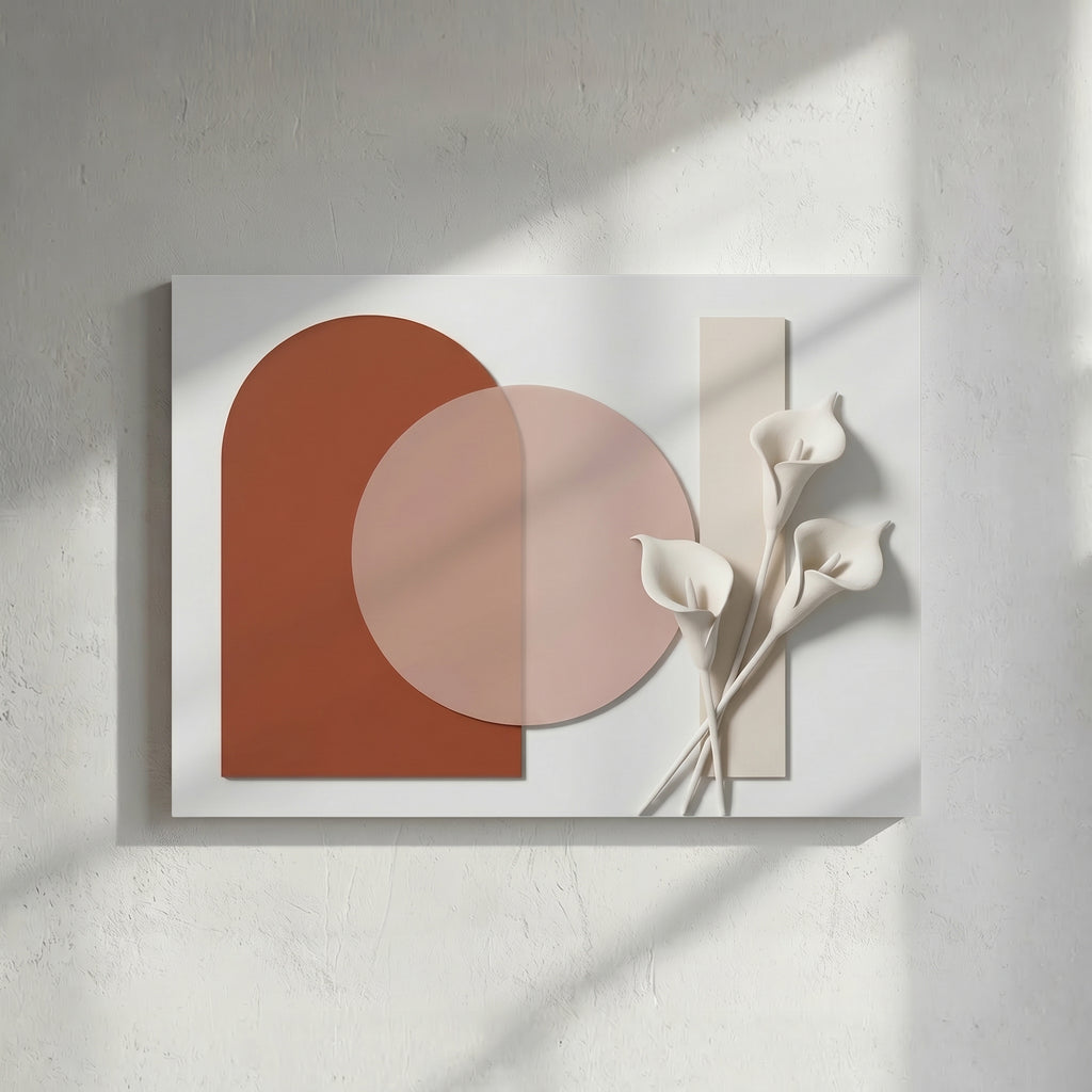 Boho Terracotta Arch & Calla Lily 3D Wall Art
