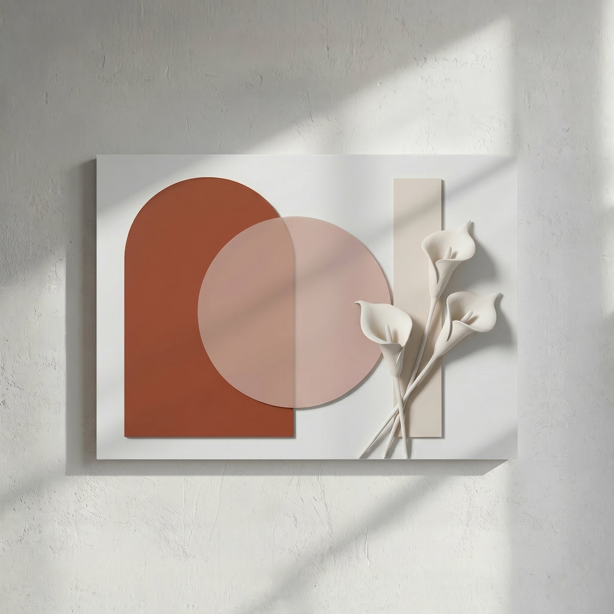 Boho Terracotta Arch & Calla Lily 3D Wall Art