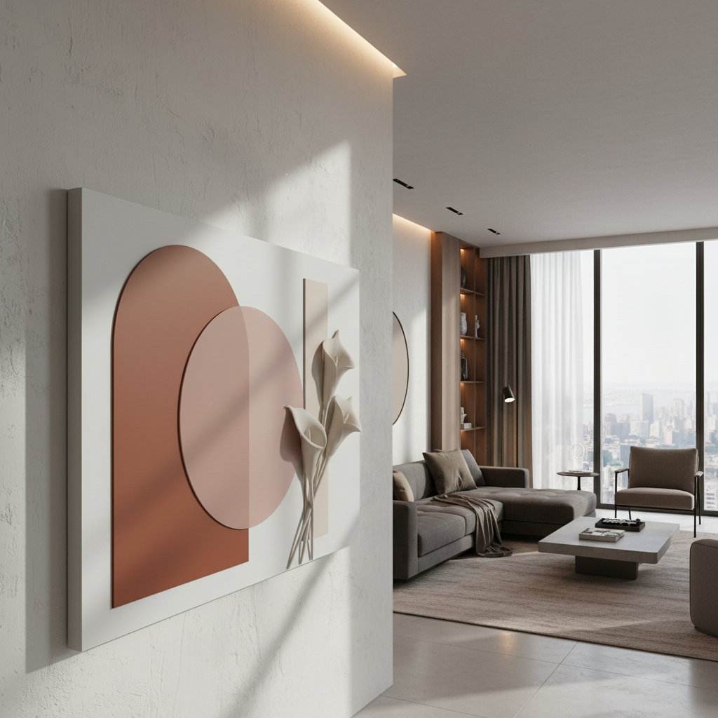 Boho Terracotta Arch & Calla Lily 3D Wall Art