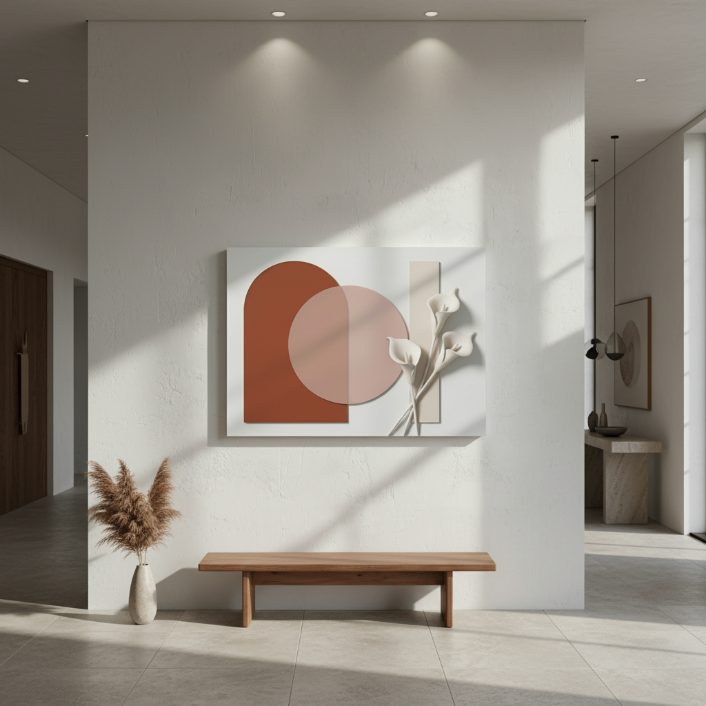 Boho Terracotta Arch & Calla Lily 3D Wall Art