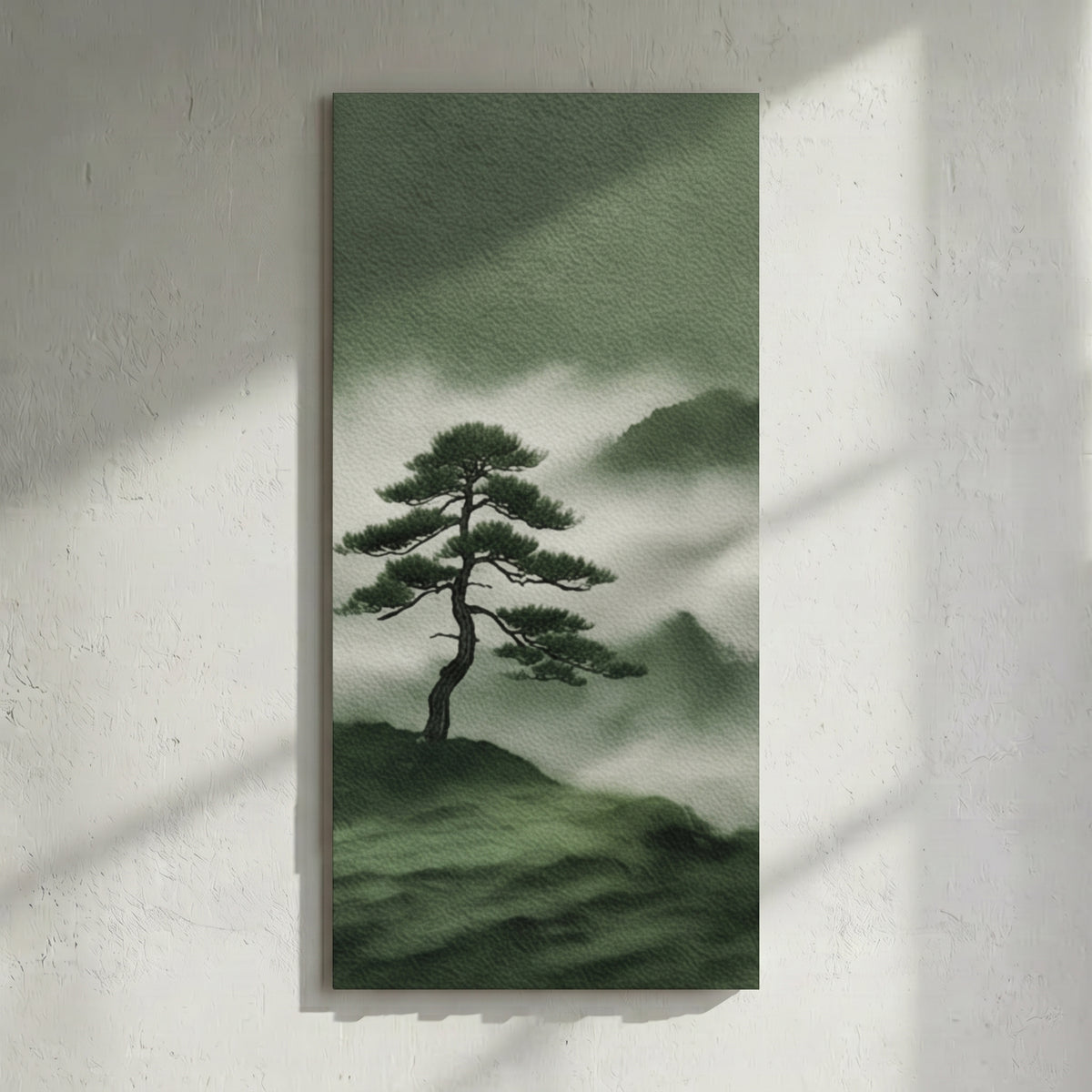 Japanese Pine Misty Mountain Painting