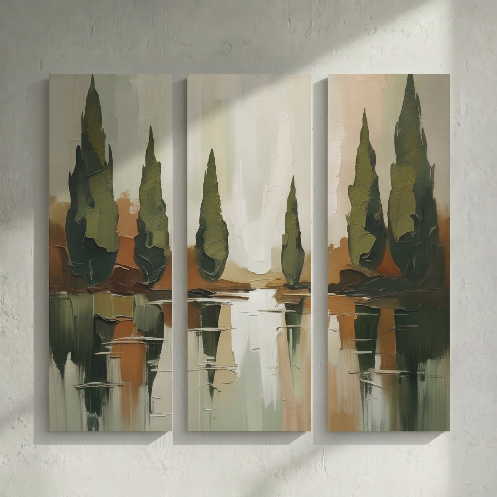 Cypress Trees Green Earth Painting