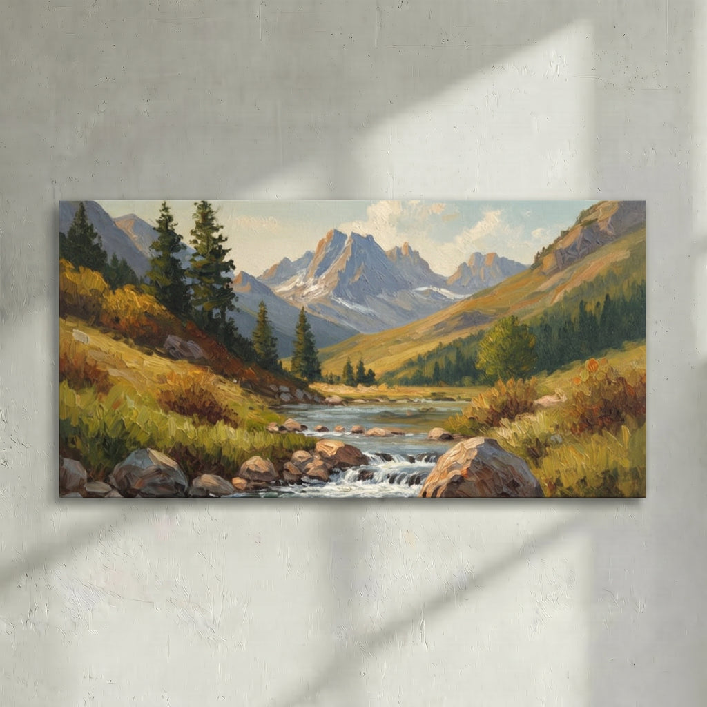 Rocky Mountain River Valley Painting