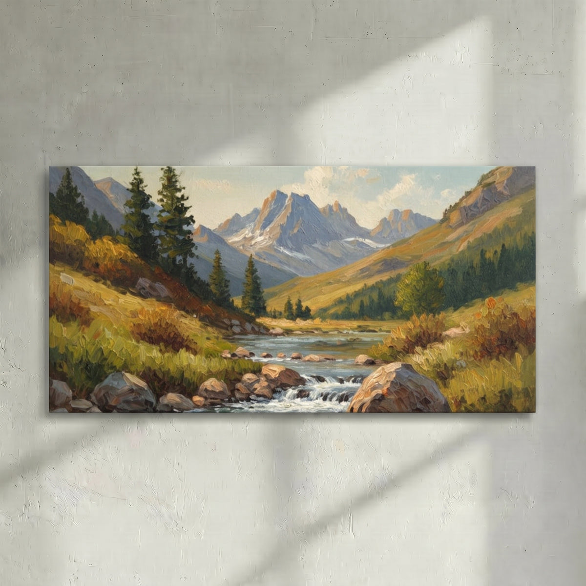 Rocky Mountain River Valley Painting