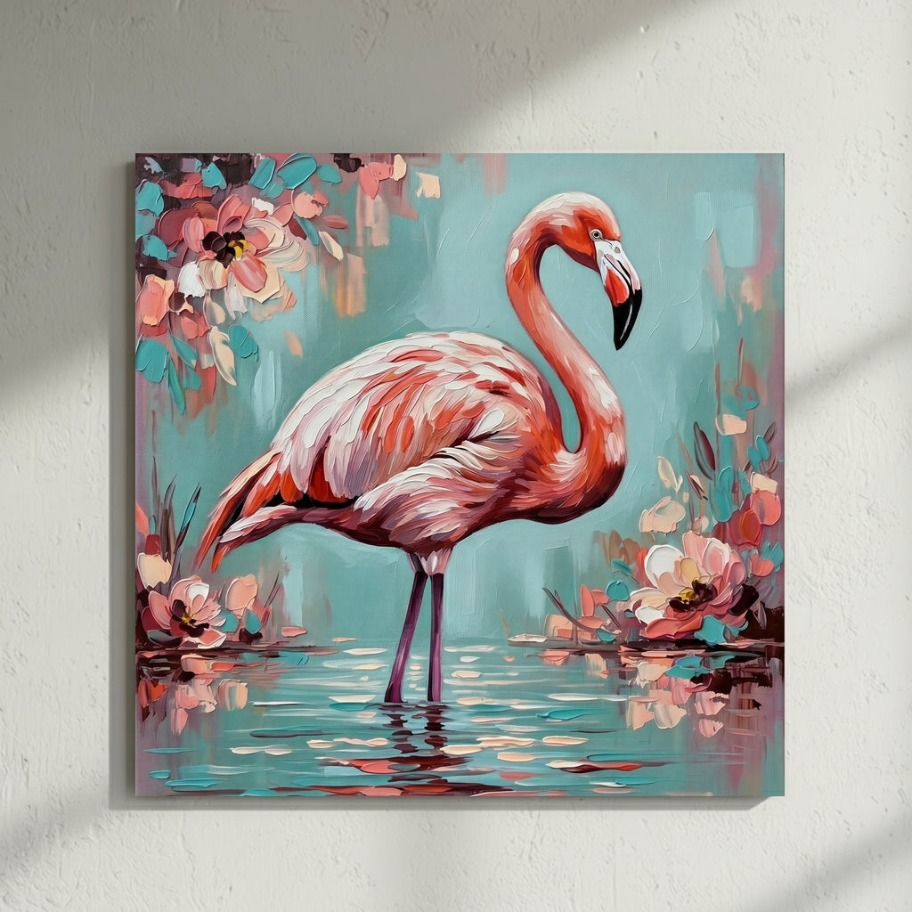 Pink Flamingo Tropical Painting