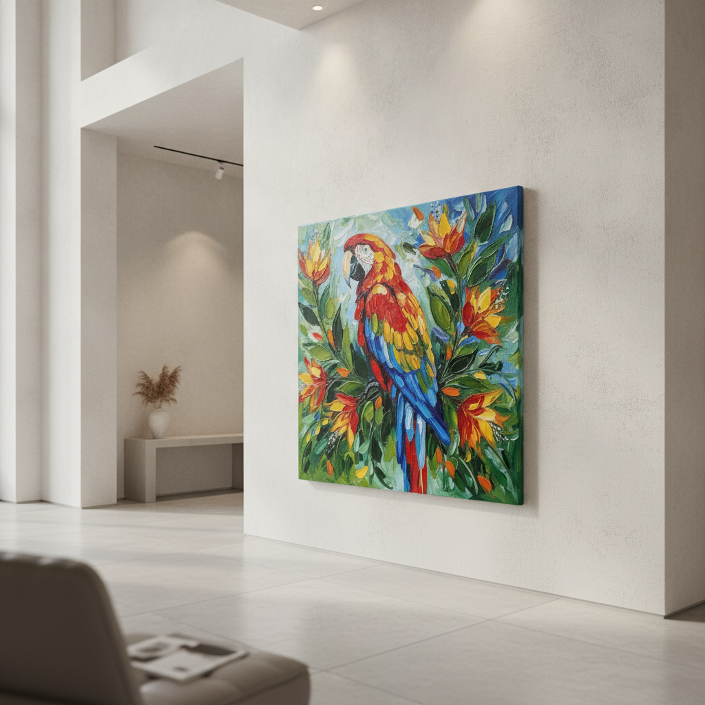 Scarlet Macaw Tropical Painting