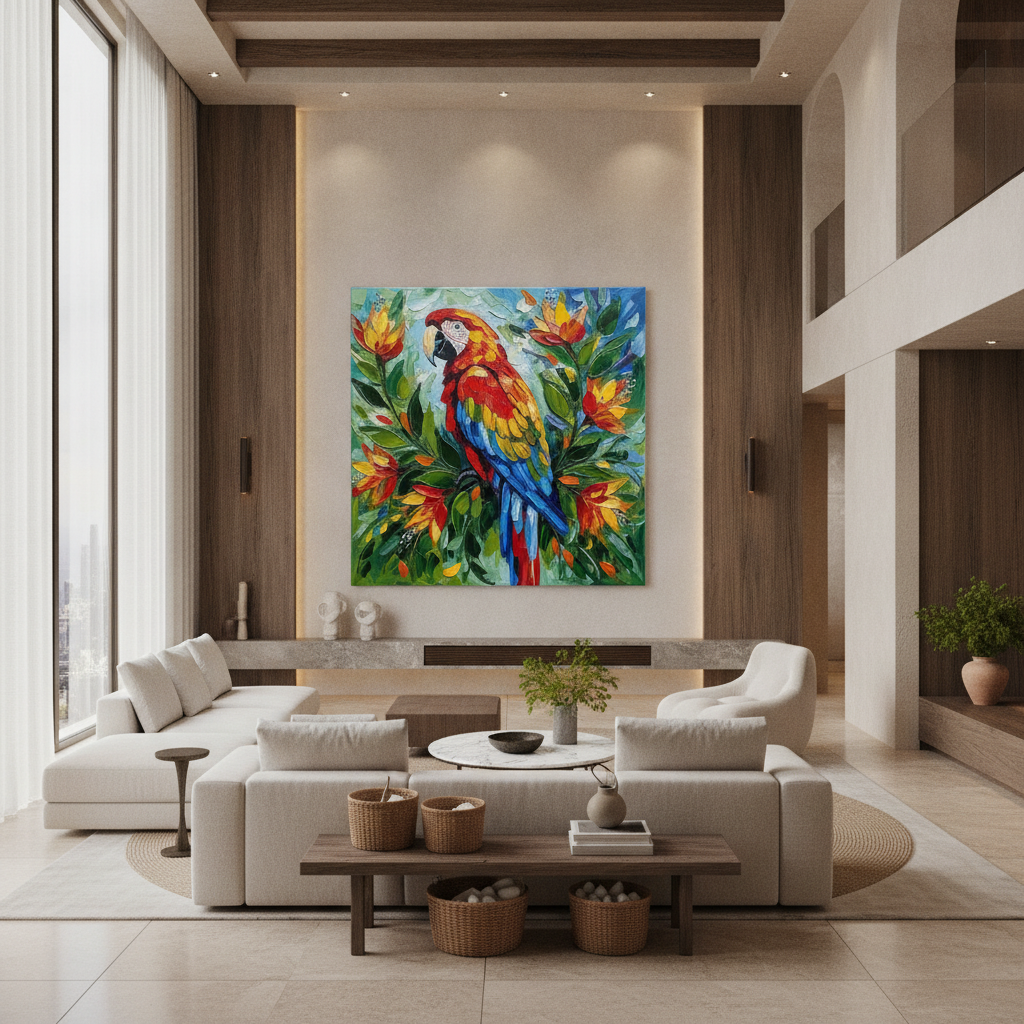 Scarlet Macaw Tropical Painting