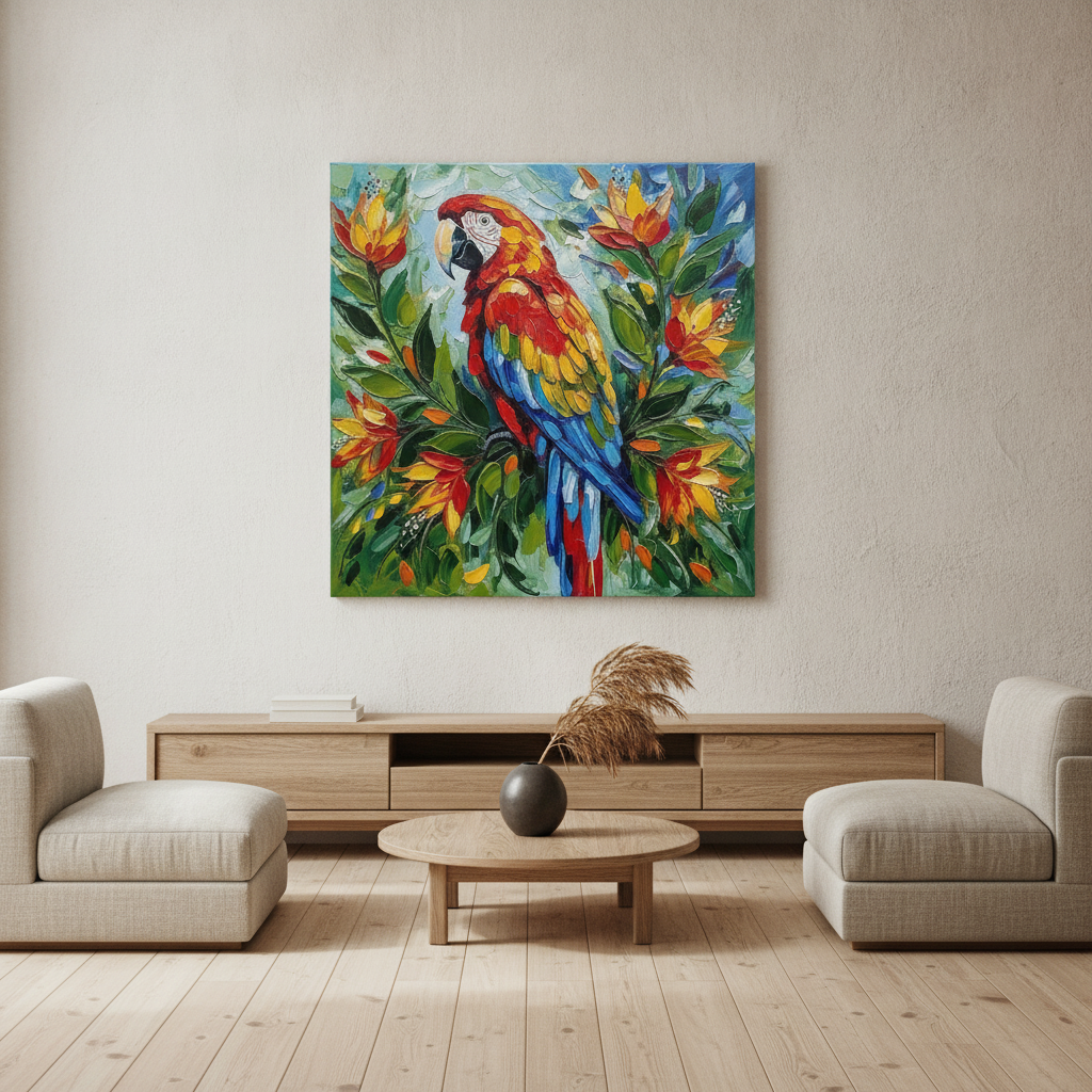 Scarlet Macaw Tropical Painting