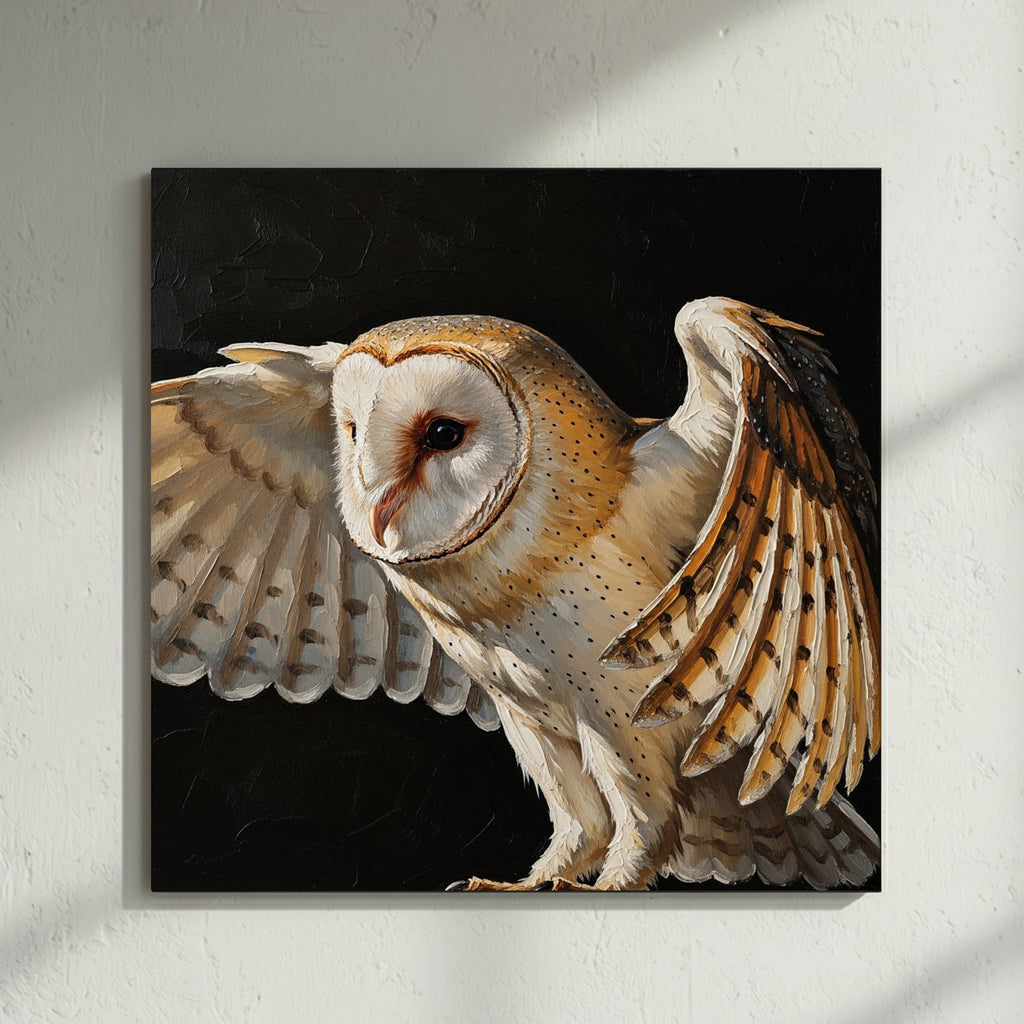 Barn Owl Wings Spread Painting