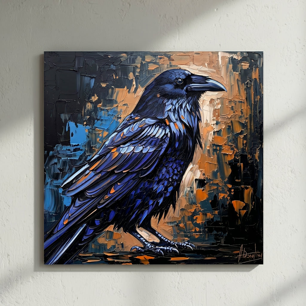 Raven Dark Blue Bird Painting