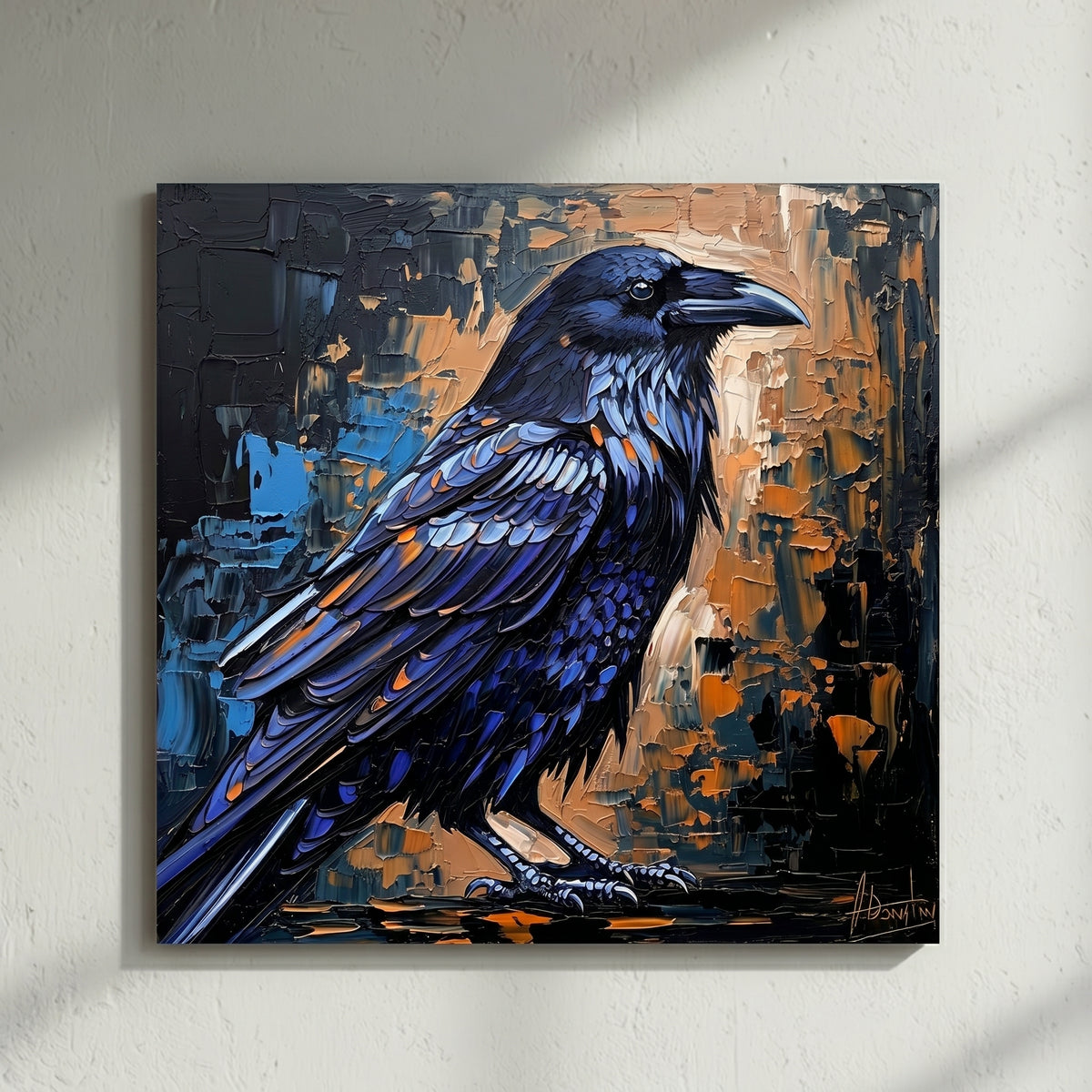Raven Dark Blue Bird Painting