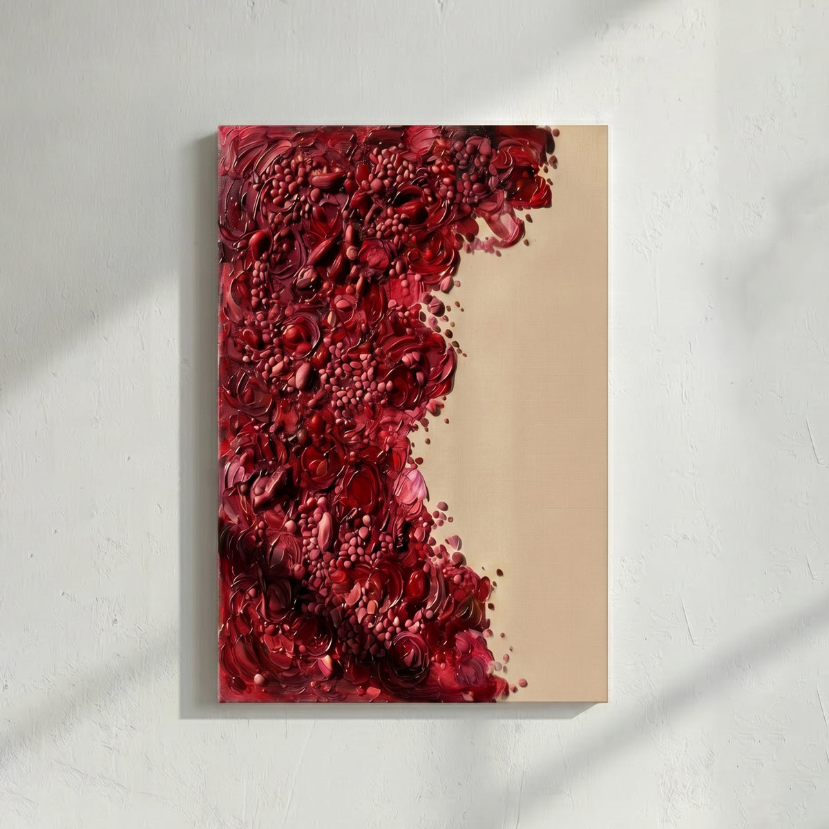 Crimson Red Floral Bold Texture