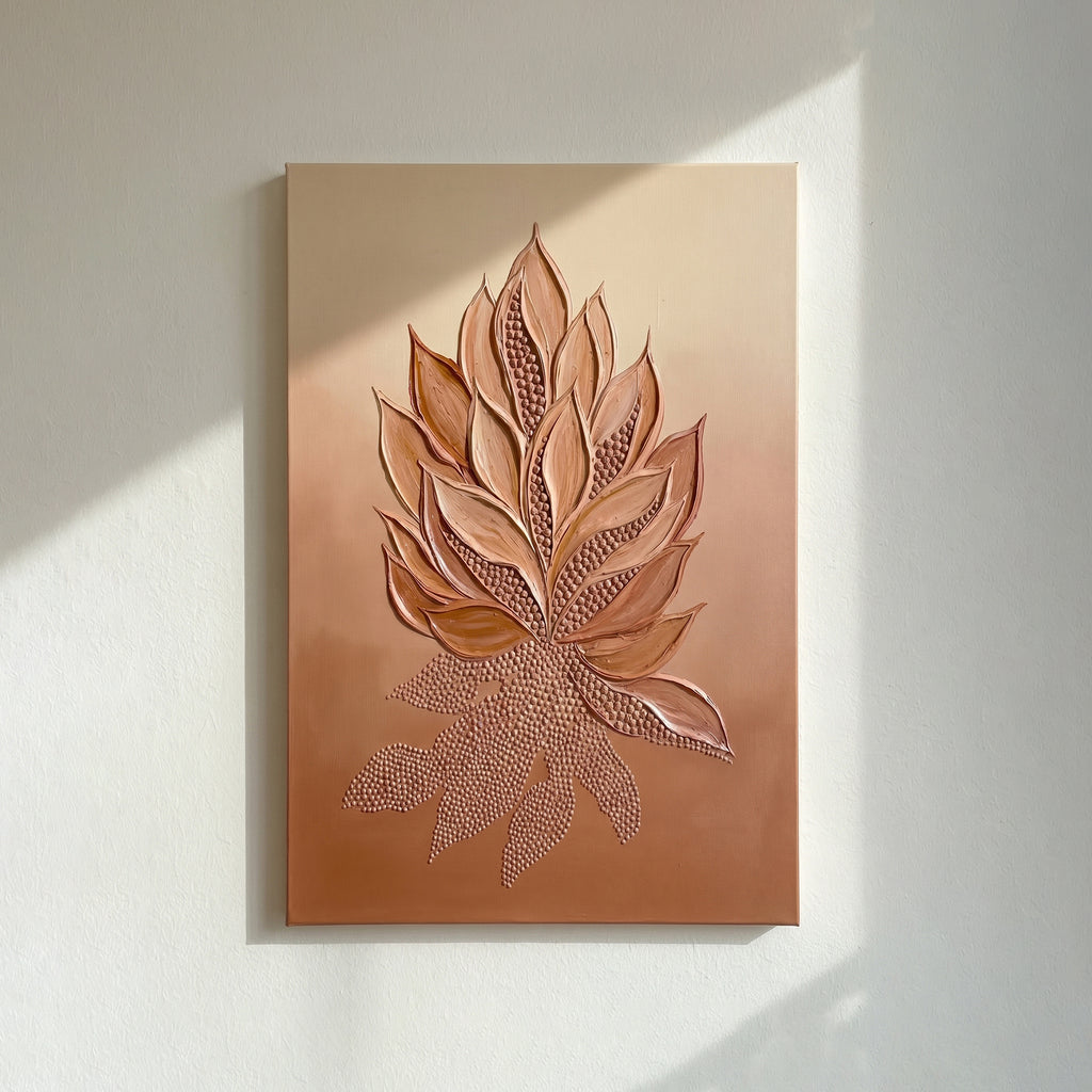 Terracotta Lotus Leaf Bold Texture