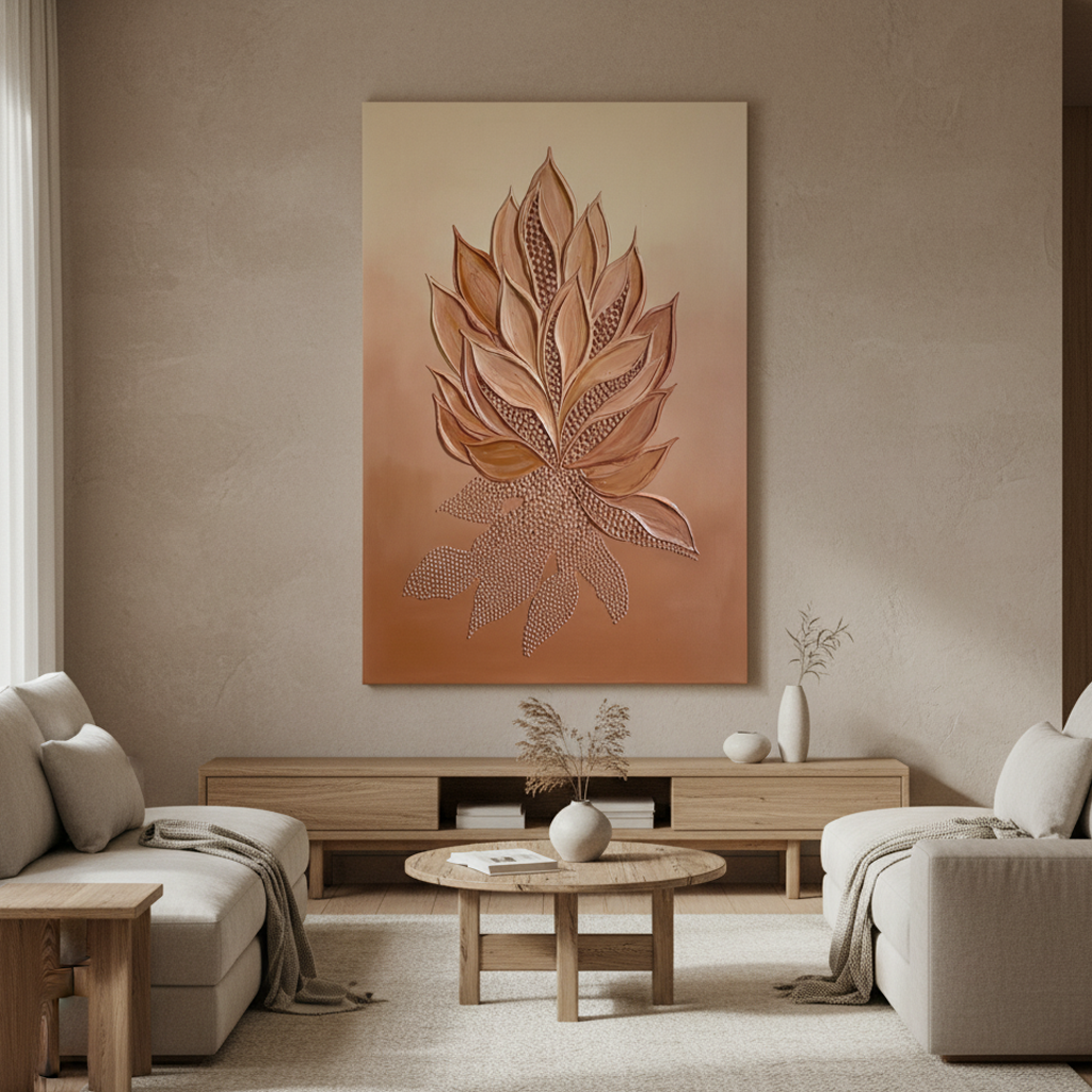 Terracotta Lotus Leaf Bold Texture