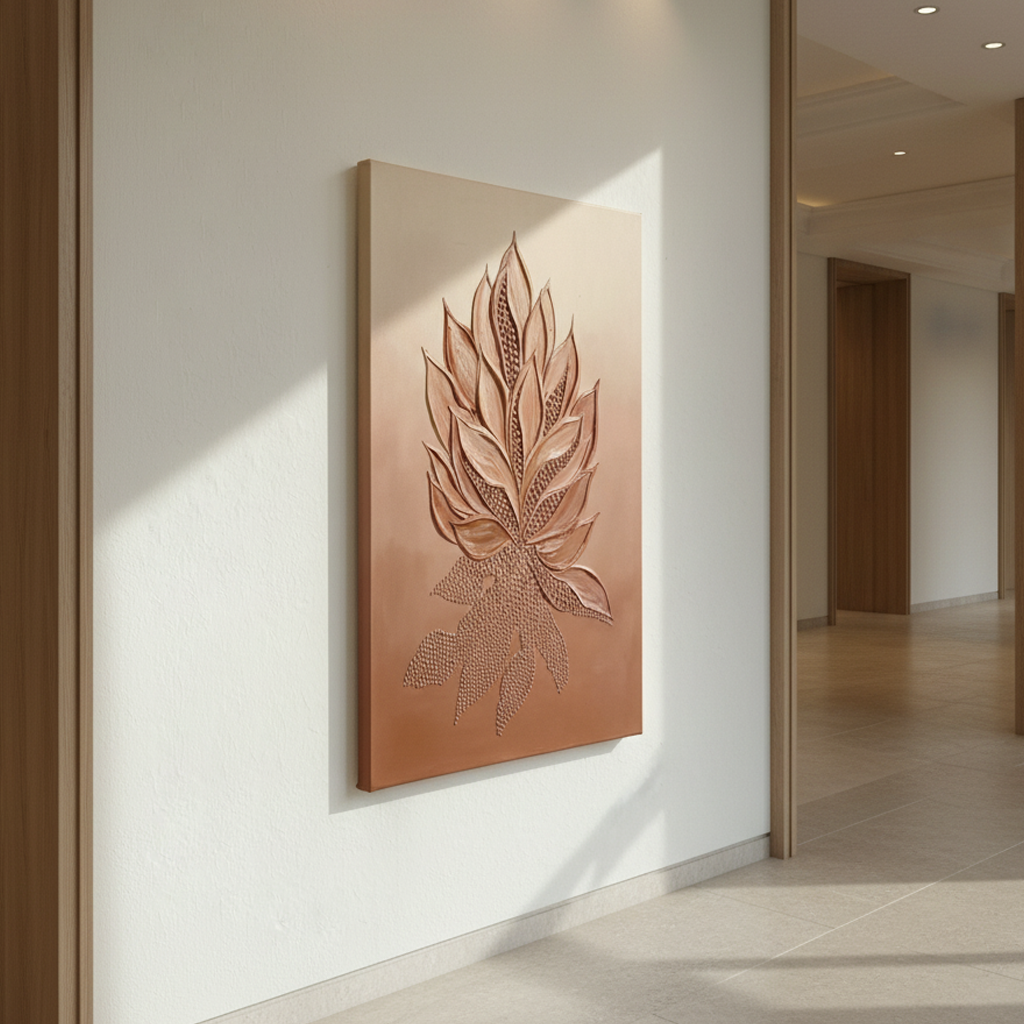 Terracotta Lotus Leaf Bold Texture