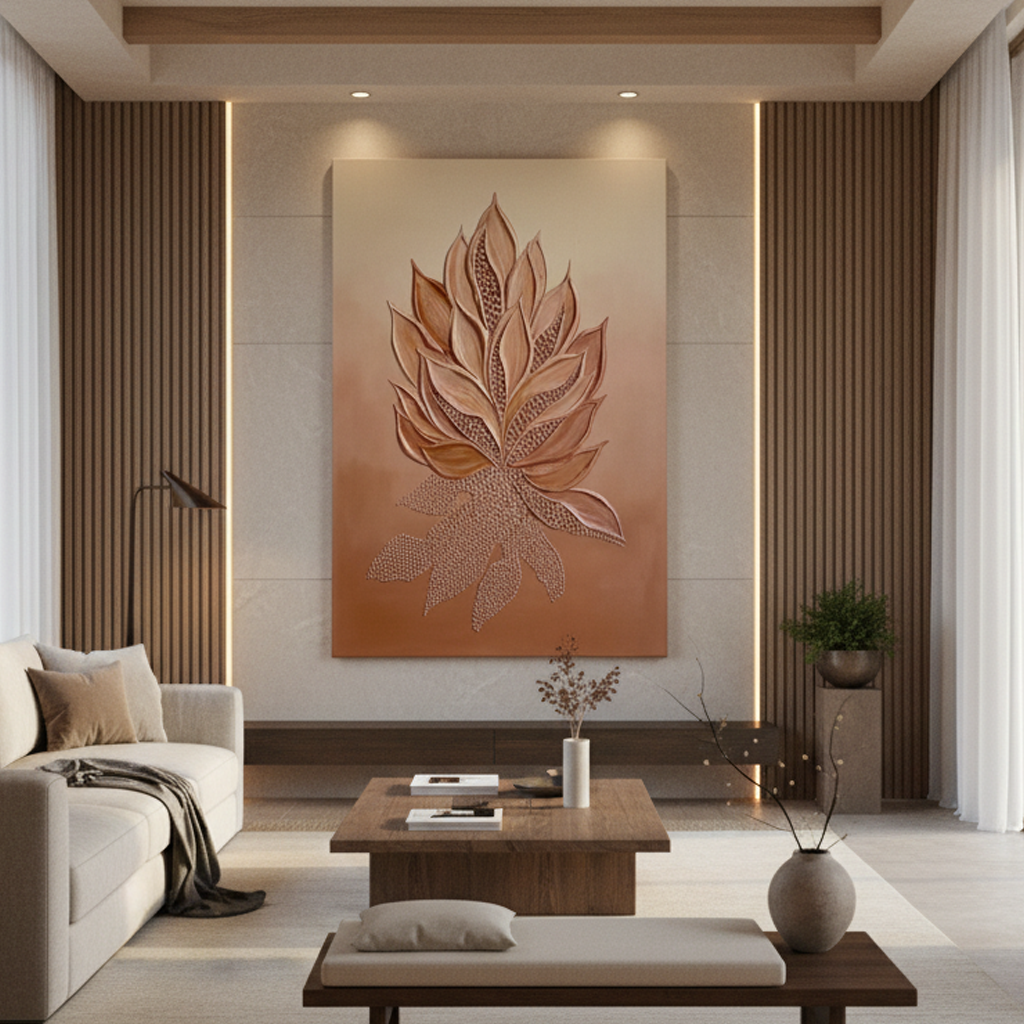 Terracotta Lotus Leaf Bold Texture