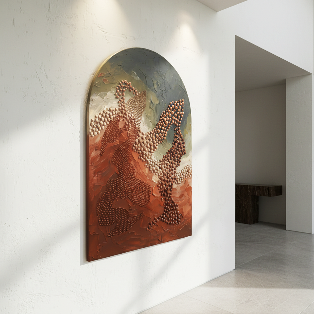 Rust Terracotta Arched Bold Texture