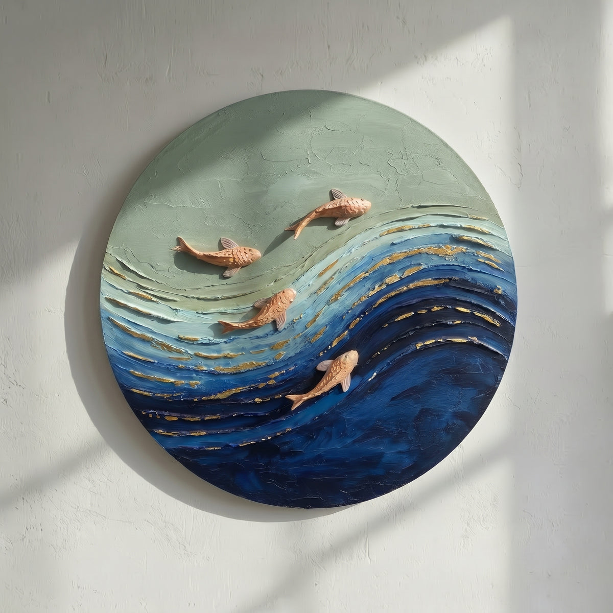 Koi Fish Wave Round Bold Texture