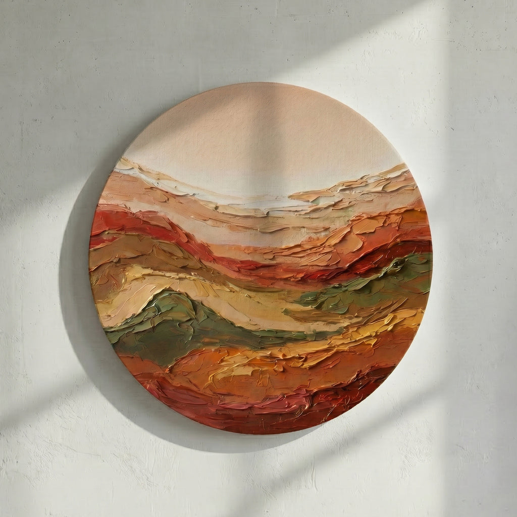 Terracotta Earth Round Landscape Bold Texture