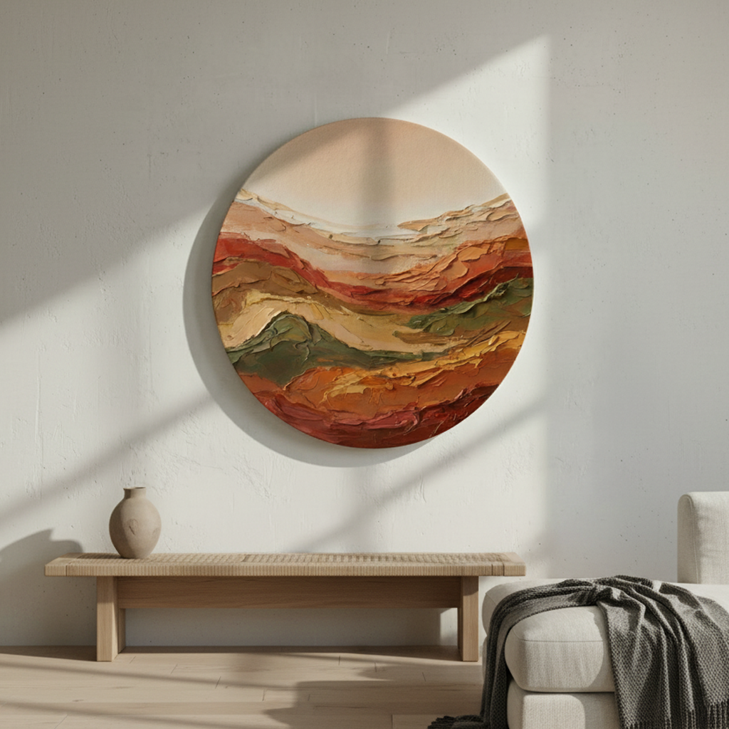Terracotta Earth Round Landscape Bold Texture