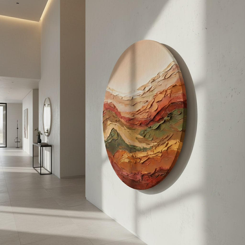 Terracotta Earth Round Landscape Bold Texture