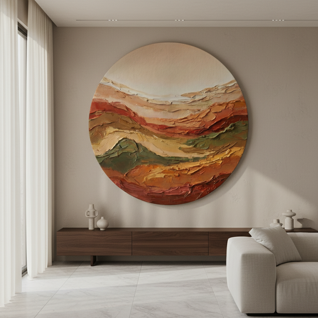 Terracotta Earth Round Landscape Bold Texture