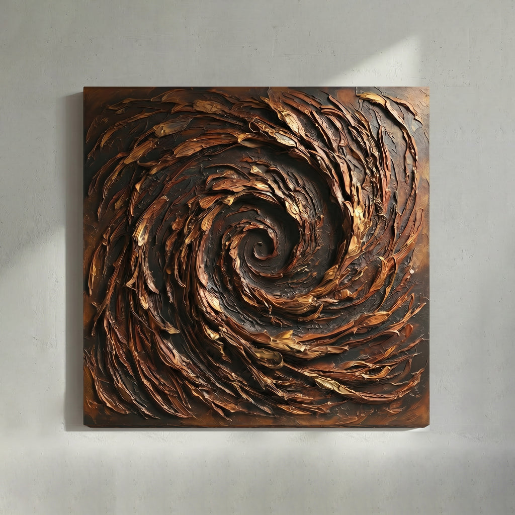Dark Brown Gold Spiral Bold Texture