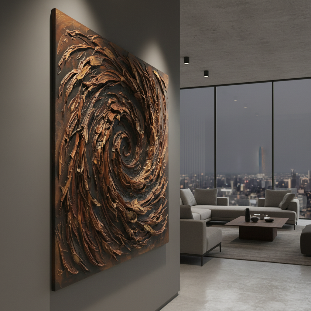 Dark Brown Gold Spiral Bold Texture