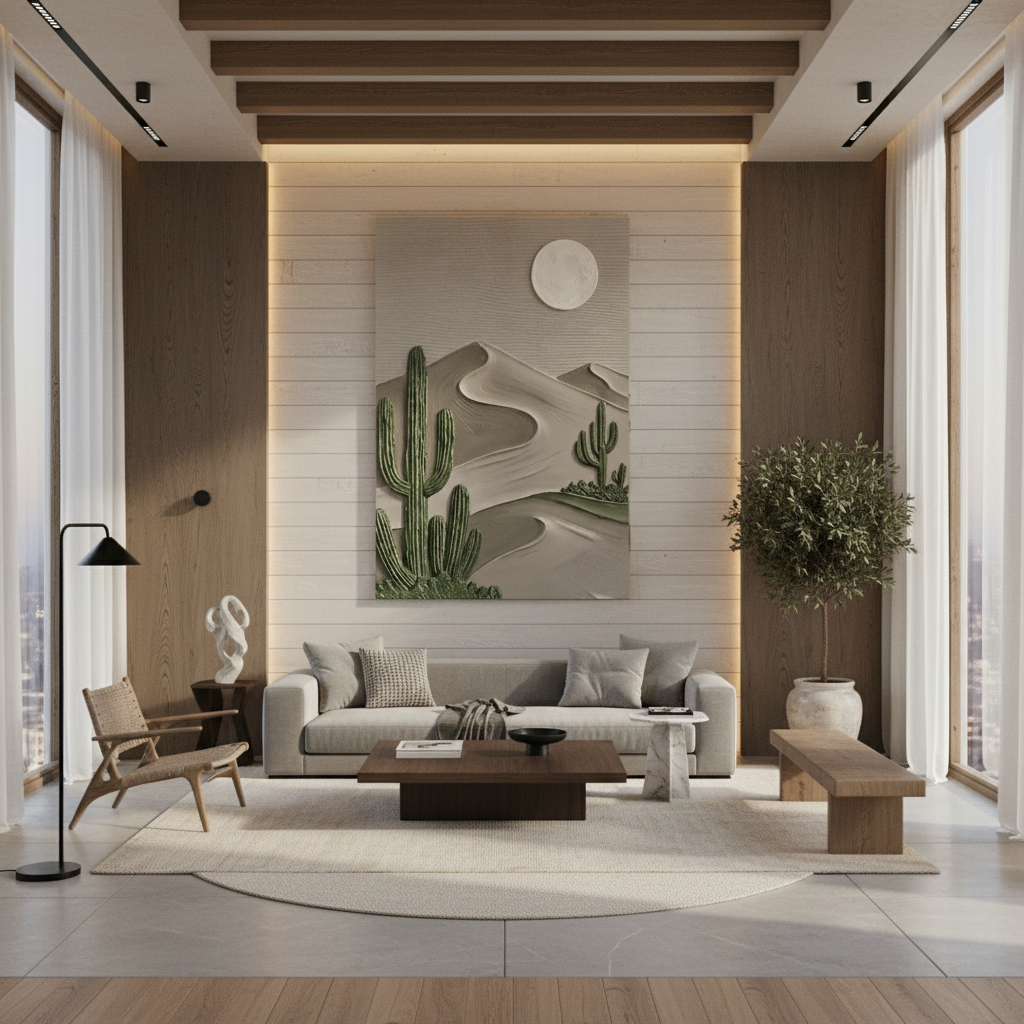 Desert Cactus Moon Bold Texture