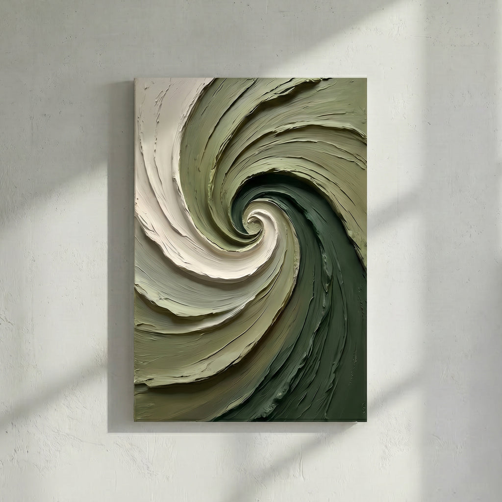 Sage Green Spiral Wave Bold Texture
