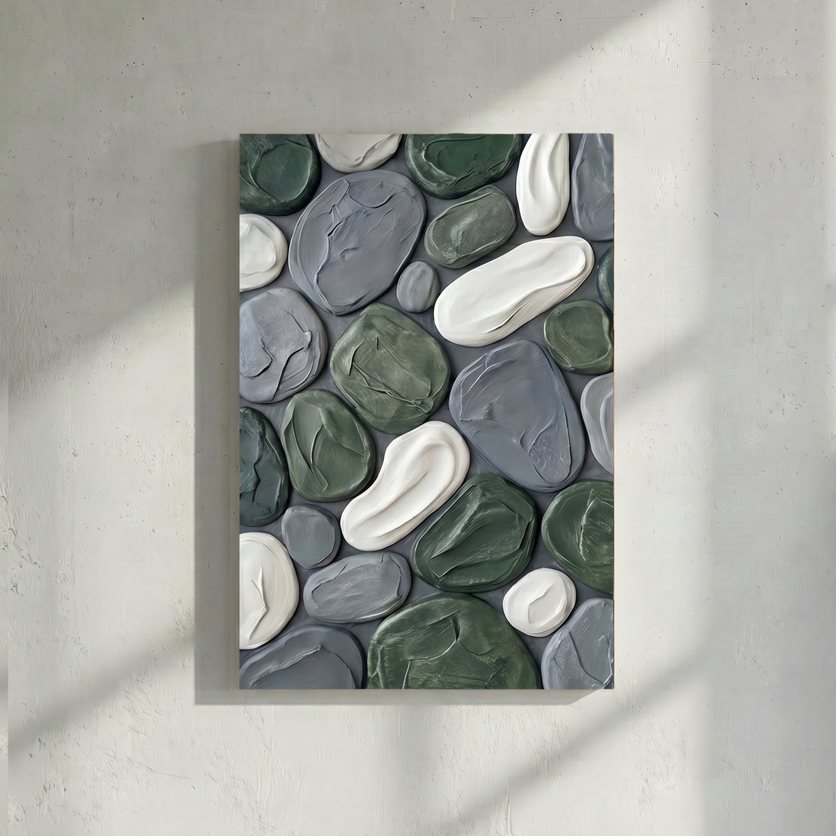 Green Grey Pebble Bold Texture