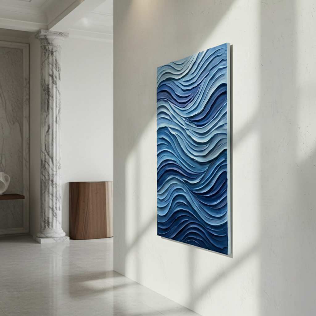 Ocean Blue Wave Bold Texture