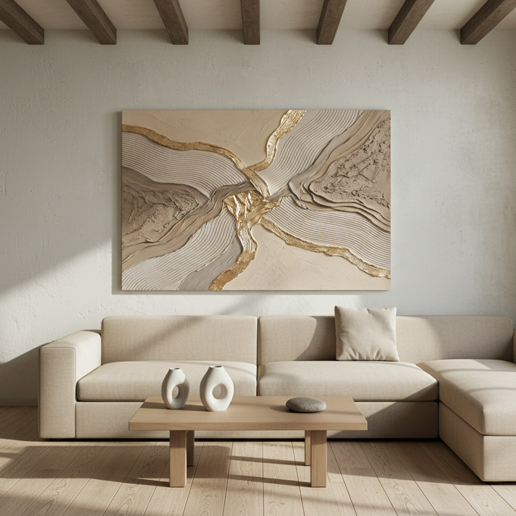 Beige Gold Abstract Bold Texture