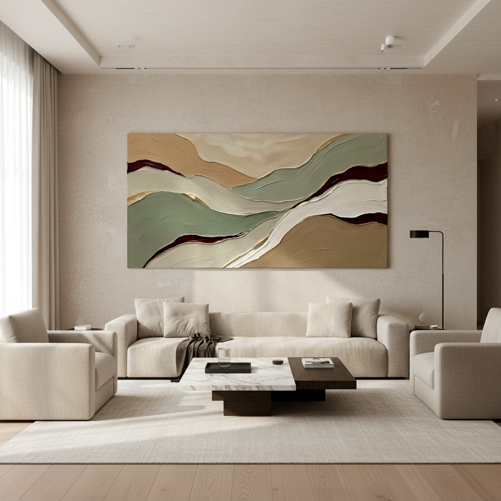 Sage Green Burgundy Gold Bold Texture