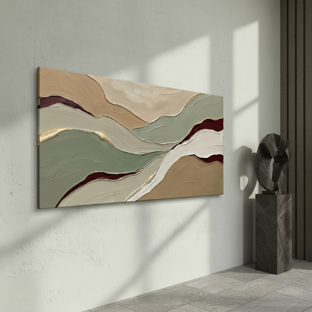 Sage Green Burgundy Gold Bold Texture