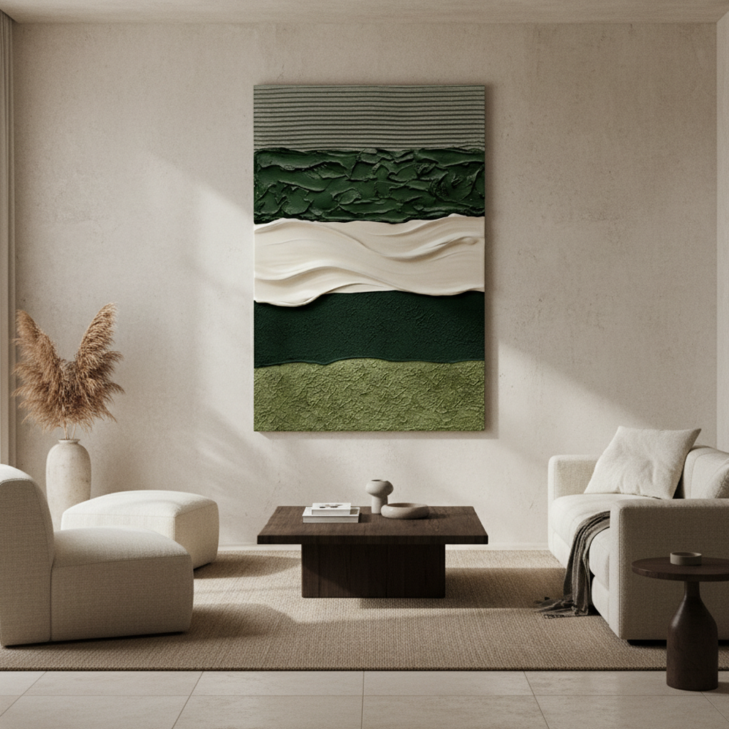 Forest Green White Bold Texture