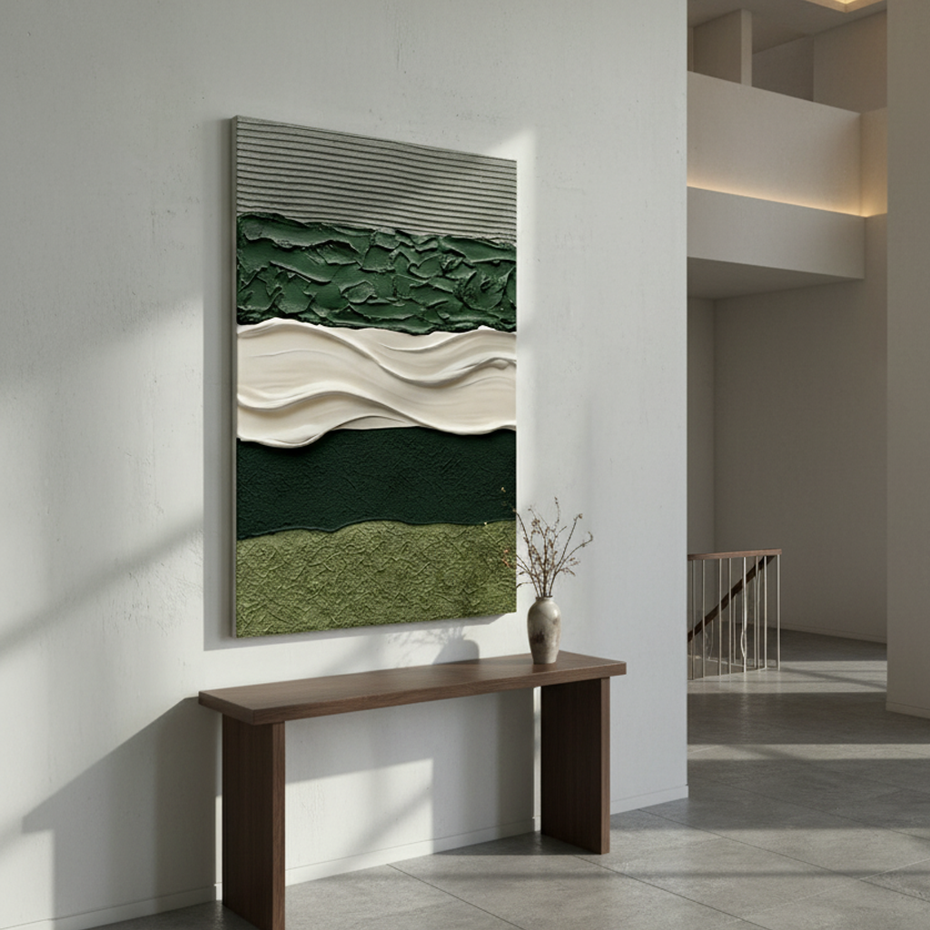 Forest Green White Bold Texture