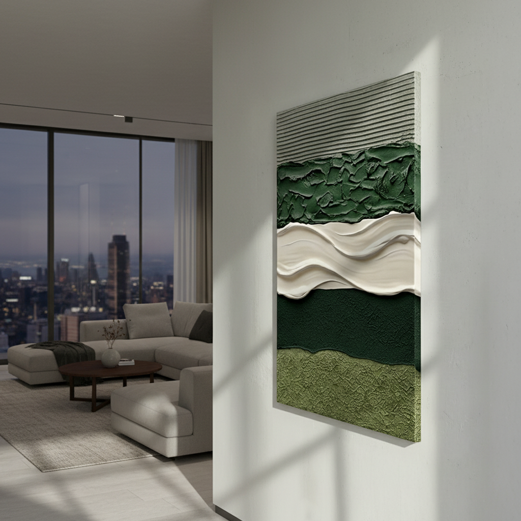 Forest Green White Bold Texture