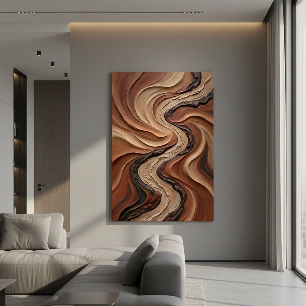 Terracotta River Swirl Bold Texture