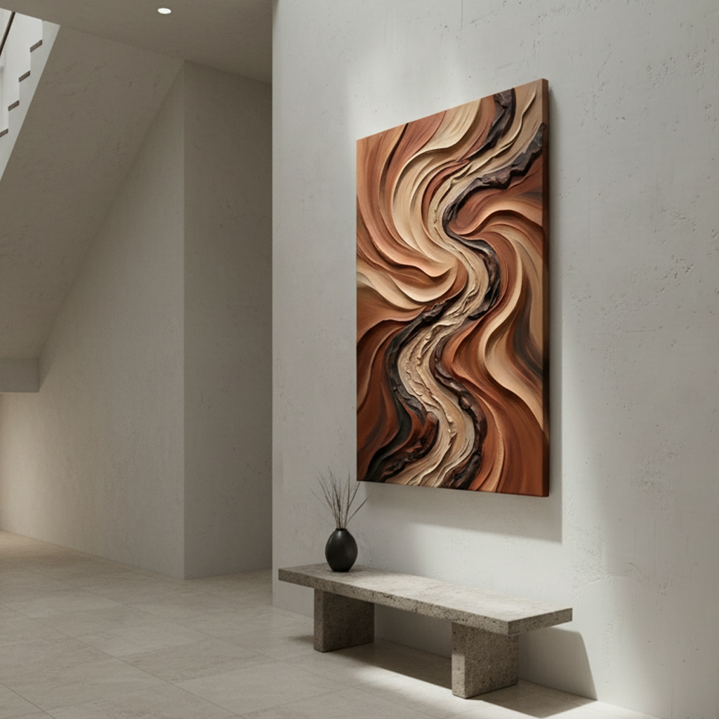 Terracotta River Swirl Bold Texture