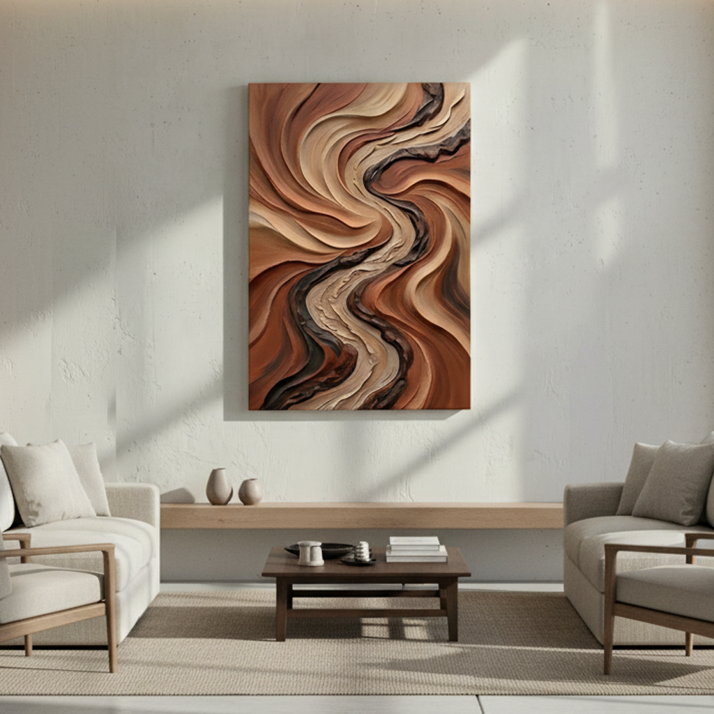 Terracotta River Swirl Bold Texture
