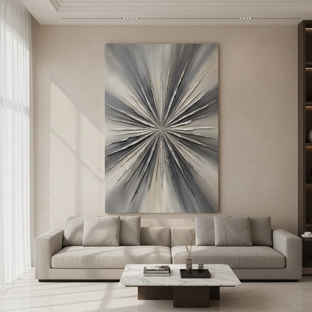 Silver Starburst Bold Texture
