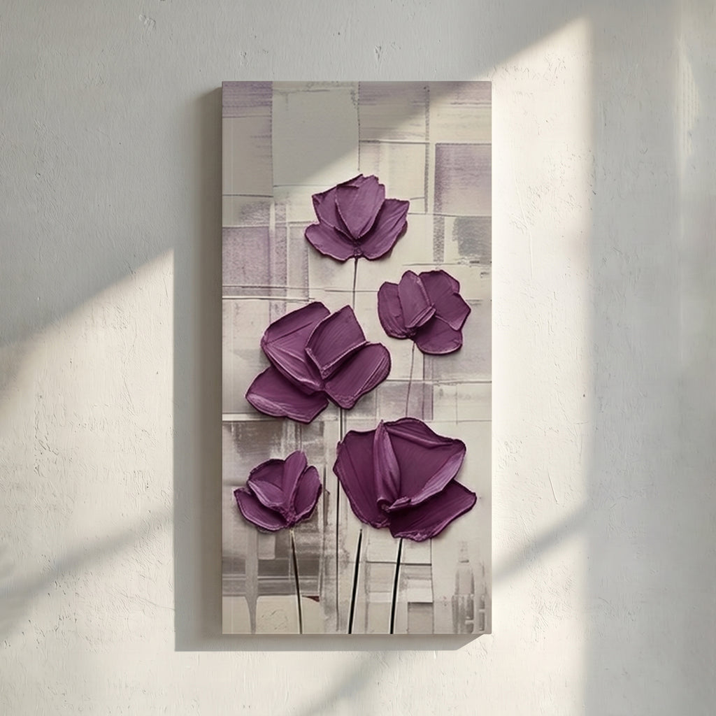 Purple Poppy Textured Painting